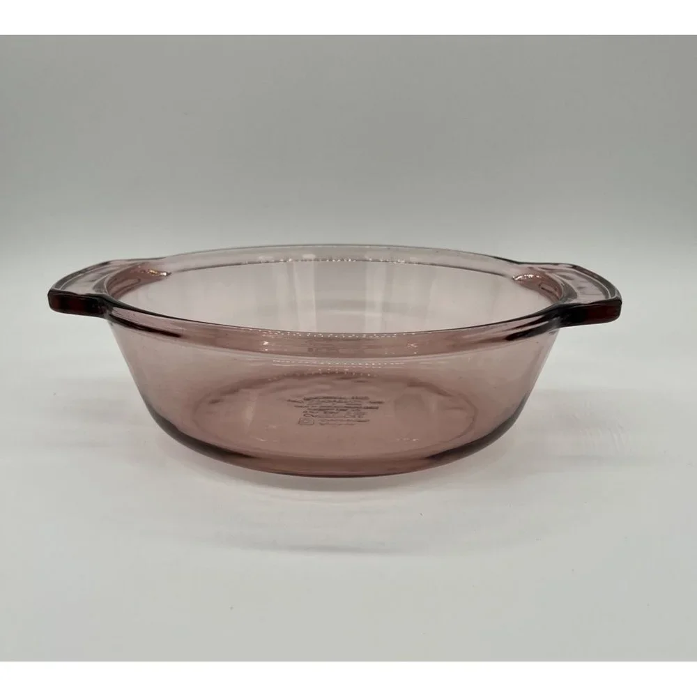 Vintage Anchor Hocking Lavender Double Handled Casserole/Mixing Bowl 9" - Picture 3 of 3